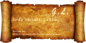 Grünblatt Lilla névjegykártya